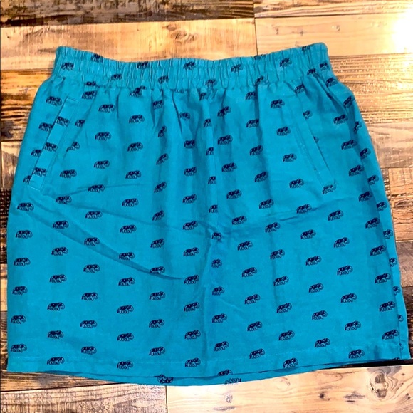 Loft Elephant print knee length linen blend skirt size Large - Picture 1 of 6